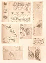 Fünf Zeichnungen, die die Elemente der Landschaftsmalerei illustrieren, um 1472-1519, 1883