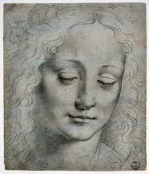 Kopf eines Jungen mit Blätterkrone im Stil von Verrocchio