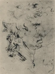Profil eines Mannes nach rechts, ca. 1480, 1945