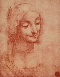 Gesicht einer Frau, Zeichnung von Leonardo da Vinci. Gallerie dell
