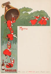 Menüseite Angelus: Likör der Salesianer von Dom Bosco, 1911