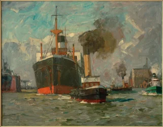 Einkommender Dampfer (Hamburg)