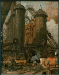 L. Sandrock, Arbeiten am Hochofen