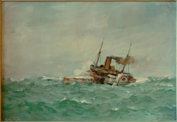 Raddampfer in grober See