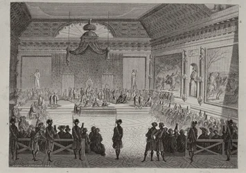 Versammlung der Notablen, 1787, graviert von Antoine Auguste Ernest Hebert (1817-1908)