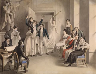 Franz Schubert 1797-1828. Gesellschaftsspiel der Schubertianer in Atzenbrugg, 1821