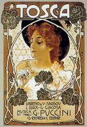 Cover von Leopoldo Metlicovitz der Partitur der Oper Tosca von Giacomo Puccini