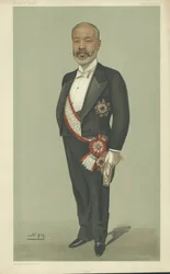 Viscount Tadasu Hayashi (Farblithografie)