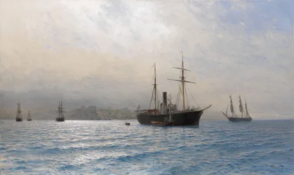 Russisches Schiff am Eingang zur Bosporusstraße nach dem Russisch-Türkischen Krieg von 1877-1878