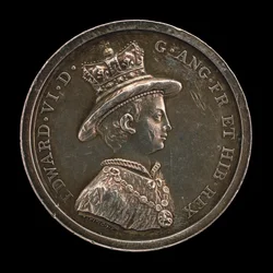 Edward VI, 1537-1553, König von England 1547 Medaille für die Schule von Christ