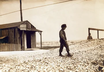 Einer der jungen Austernöffner, Pass Christian, Mississippi, Februar 1911 (Sepia-Foto)