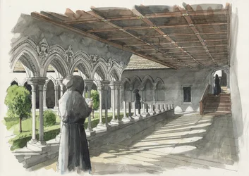 Rekonstruktion des Kreuzgangs in Lanercost Priory