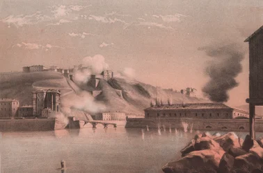Schlacht um die Festung und Forts von Porta Pia gegen Lazzaretto, Belagerung von Ancona