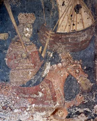Fresko in der Kirche in Deliana, Kreta, Griechenland