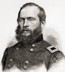James Abram Garfield, aus The Century Magazine, veröffentlicht 1887 (Gravur)