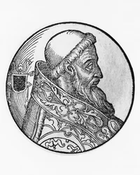 Porträt von Honorius I. (gestorben 638), 70. Papst der katholischen Kirche ab 625, Gravur