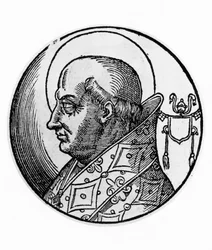 Porträt von Papst Agapetus I. (gestorben 536), 57. Papst der katholischen Kirche ab 535, Gravur