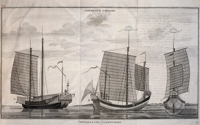 Segelboote in Macao, Gravur