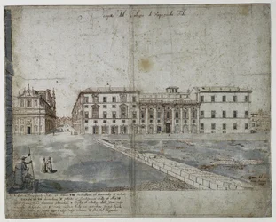Achtzehn Ansichten von Rom: Das Collegio di Propaganda Fide recto, 1665