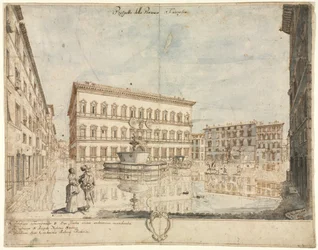 Achtzehn Ansichten von Rom: Die Piazza Farnese (recto)