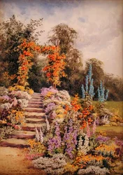 Garten mit Treppen
