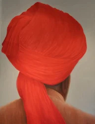 Großer roter Turban