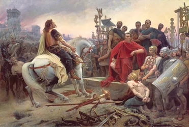 Vercingetorix wirft seine Waffen Julius Cäsar zu Füßen, 1899