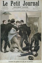 Ermordung eines Polizisten durch einen Anarchisten, Titelillustration von „Le Petit Journal“, 3. März 1895