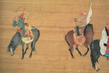 Kublai Khan (1214-94) auf der Jagd (Detail), Yuan-Dynastie