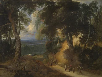 Der Soignes-Wald mit Markthändlern