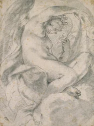 Eine Nymphe (Flora) inmitten von Wolken