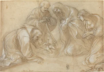 Die Geburt Christi mit den Heiligen Franziskus und Agnes