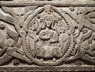 Christus in Herrlichkeit, Relief vom Altar des Herzogs Rachis