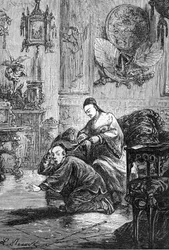 Zeichnung von Leon Benett, aus dem Buch von Jules Verne „Die Leiden eines Chinesen in China“ - Hetzel-Ausgabe/Außergewöhnliche Reisen 1879