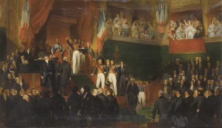 Louis-Philippe I. wird als König vor der Abgeordnetenkammer vereidigt, 9. August 1830