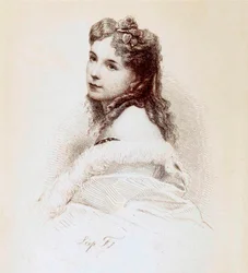 Gravur von Cora Pearl von Léopold Flameng