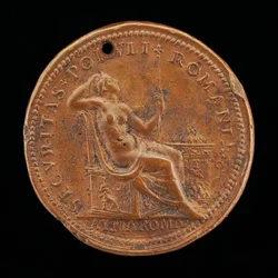 Securitas nahe einem Altar [Rückseite], spätes 16. - frühes 17. Jahrhundert