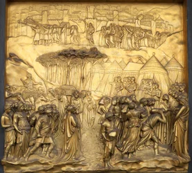 Relief Der Untergang von Jericho, Paradiespforte des Baptisteriums von San Giovanni, 2015