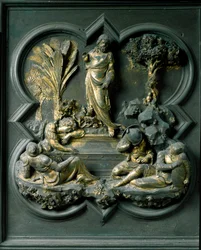 Die Auferstehung Christi, neunzehntes Panel der Nordtüren des Baptisteriums von San Giovanni