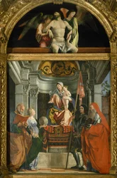 Madonna und Heilige von Lorenzo Lotto