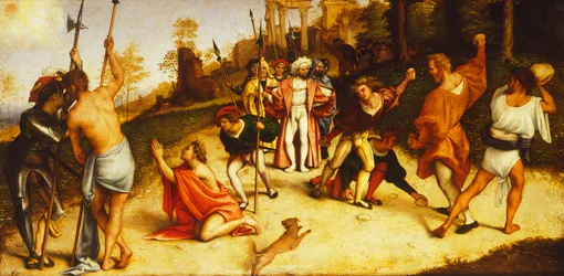 Martyrium des Hl. Stephanus, Teil des Martinengo-Altarbildes von Lorenzo Lotto, ca. 1516
