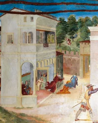 Die heilige Barbara wird von ihrem Vater angegriffen (Detail)