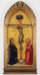 Christus am Kreuz mit der Jungfrau und dem Heiligen Johannes