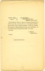 Allgemeine Befehle, Nr. 11, Kriegsministerium, Büro des Generaladjutanten, Washington, 23. April 1861