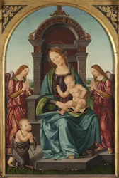Die Madonna und Kind mit dem kleinen Johannes und zwei Engeln