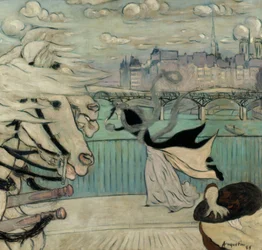 Der Windstoß auf der Seine-Brücke