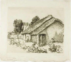 Hütte mit fünf Kindern