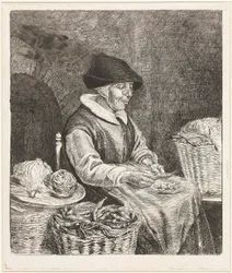 Oude vrouw boontjes doppend (1780, Rijksmuseum Amsterdam)
