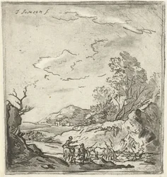 Landschaft mit Reiter und Hirte