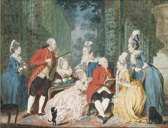 Gesellschaft im Palais Royal, ca. 1775